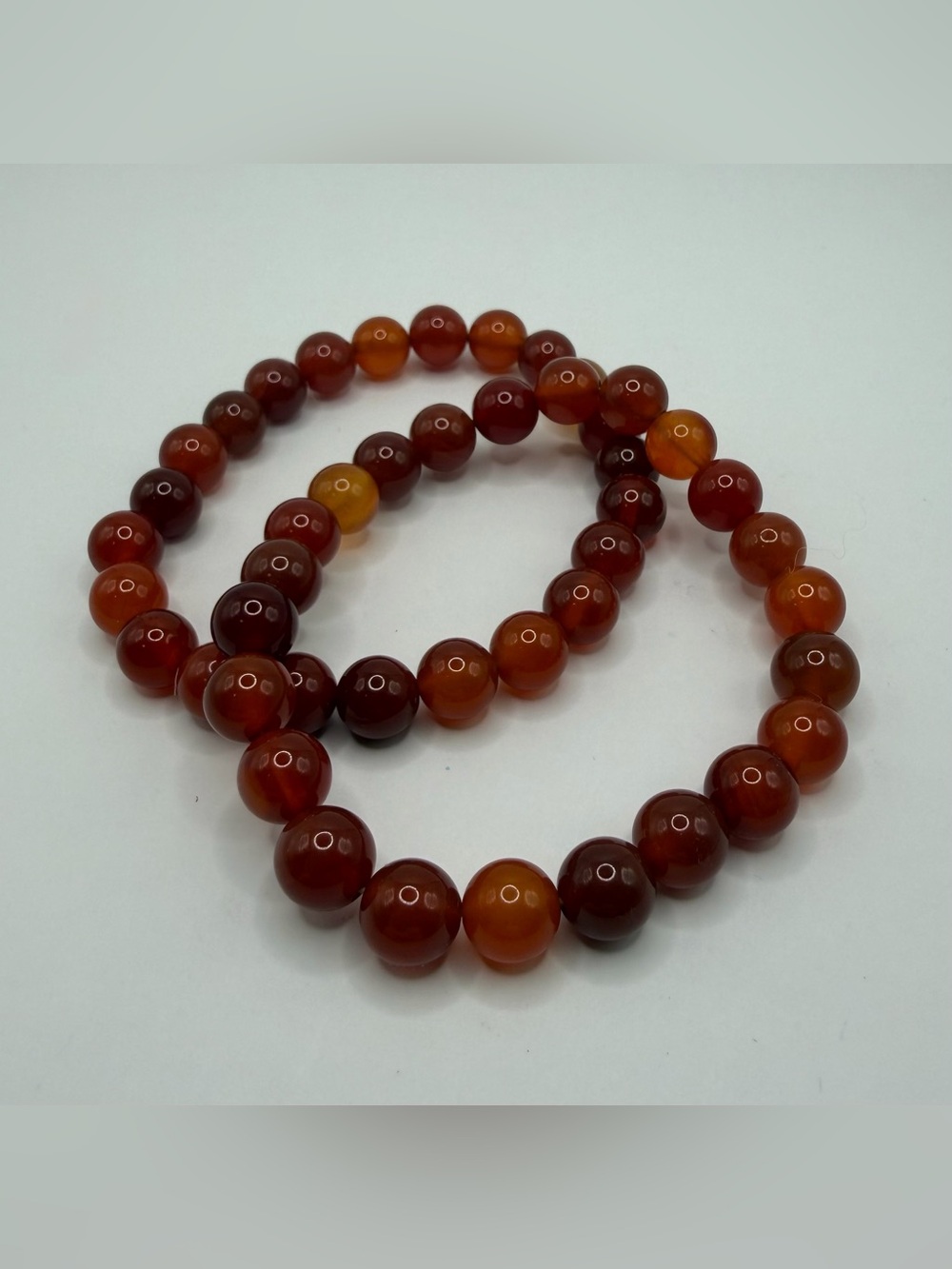Beaded Bracelets - Carnelian Set Of 2